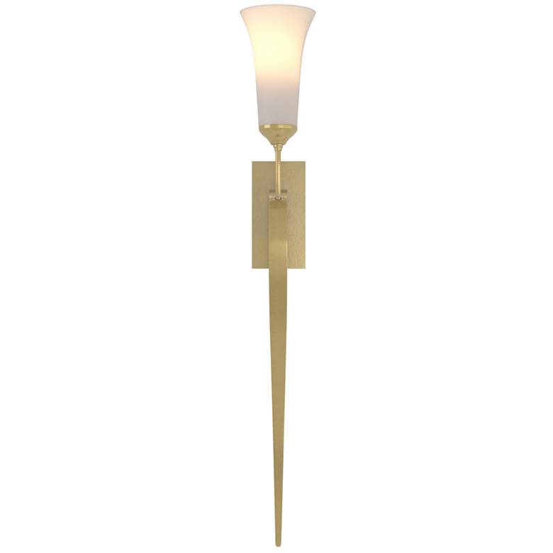 Image 1 Sweeping Taper 29" High Modern Brass Wall Sconce