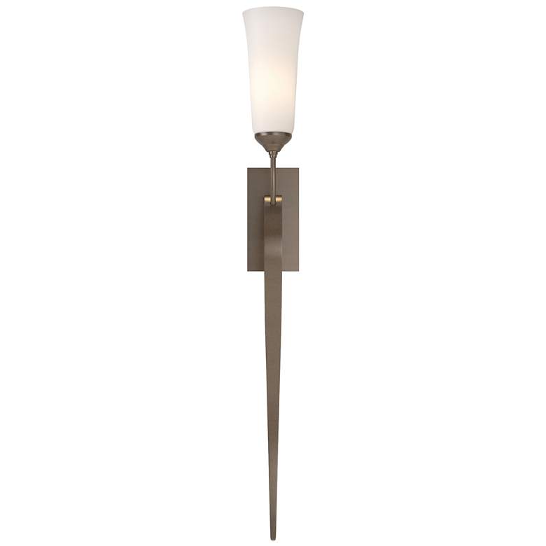 Image 1 Sweeping Taper ADA Sconce - Bronze Finish - Opal Glass - Incandescent