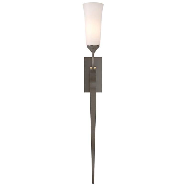 Image 2 Sweeping Taper ADA Sconce - Dark Smoke Finish - Opal Glass - Incandescent more views