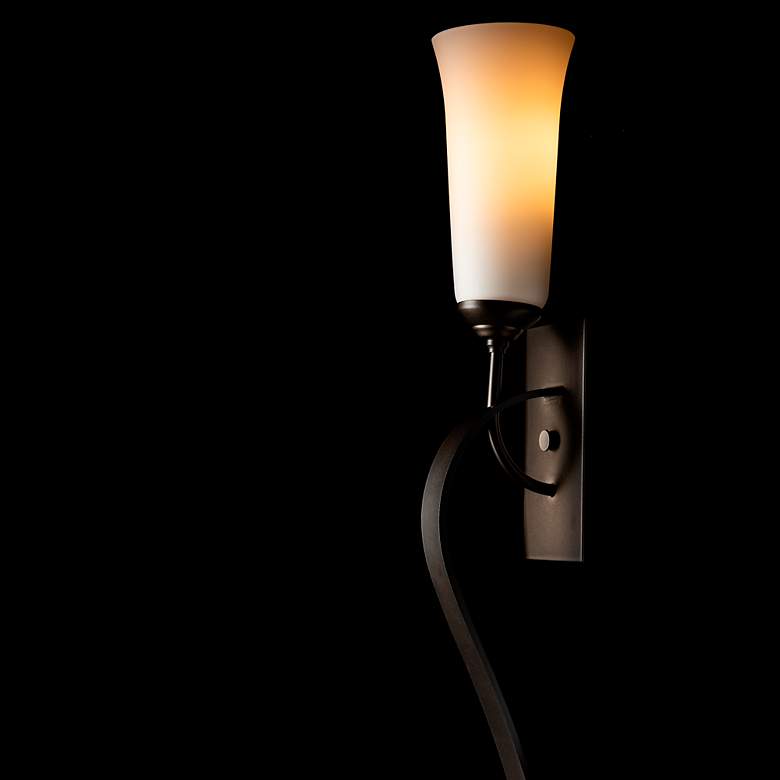 Image 3 Sweeping Taper ADA Sconce - Dark Smoke Finish - Opal Glass - Incandescent more views