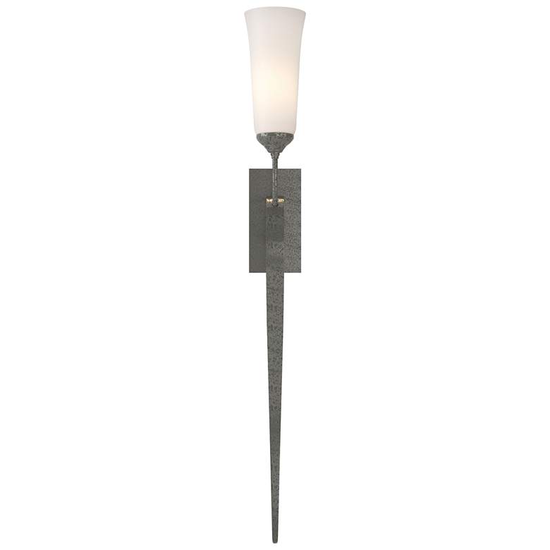 Image 1 Sweeping Taper ADA Sconce - Natural Iron Finish - Opal Glass - Incandescent