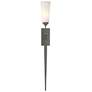 Sweeping Taper ADA Sconce - Natural Iron Finish - Opal Glass - Incandescent