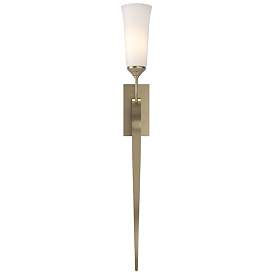 Image1 of Sweeping Taper ADA Sconce - Soft Gold Finish - Opal Glass - Incandescent