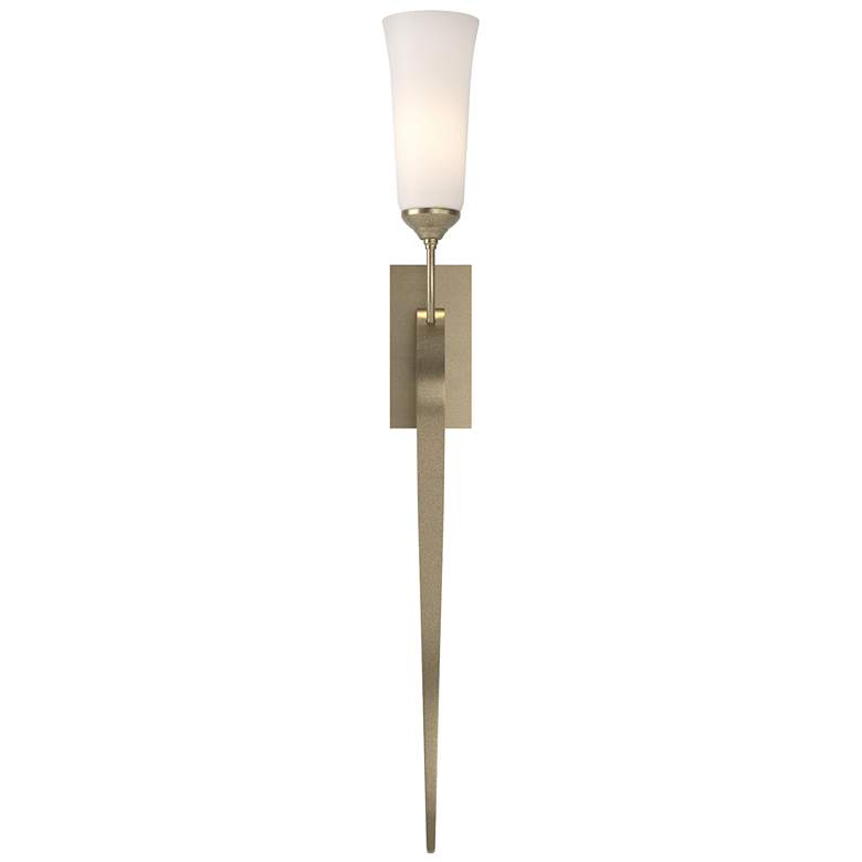 Image 1 Sweeping Taper ADA Sconce - Soft Gold Finish - Opal Glass - Incandescent