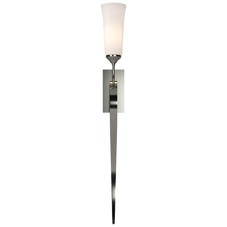 Image 1 Sweeping Taper ADA Sconce - Sterling Finish - Opal Glass - Incandescent