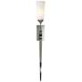Sweeping Taper ADA Sconce - Sterling Finish - Opal Glass - Incandescent