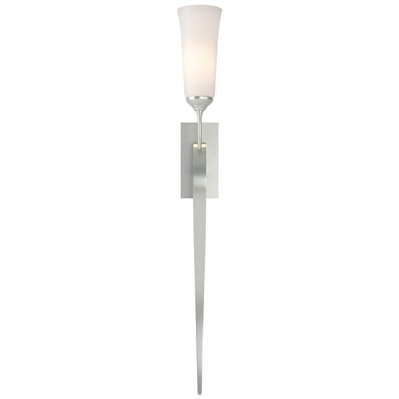 Image 1 Sweeping Taper ADA Sconce - Vintage Platinum - Opal Glass - Incandescent