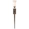 Sweeping Taper Bronze Sconce With Opal Glass