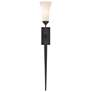 Sweeping Taper Sconce - Black Finish - Opal Glass