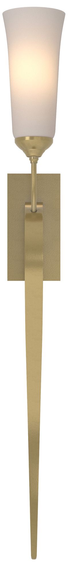 Sweeping Taper Sconce - Modern Brass - Opal Glass - Made to Order