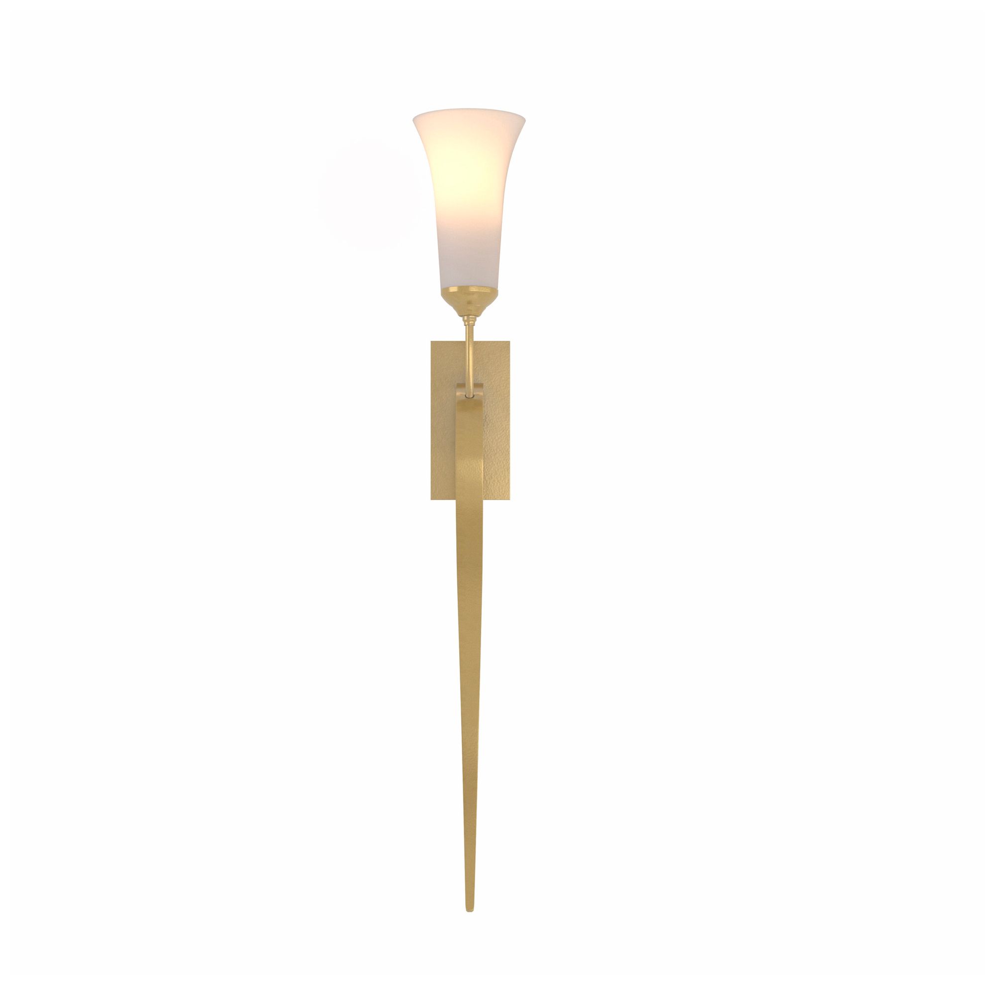 Image 2 Sweeping Taper Sconce - Modern Brass - Opal Glass more views