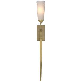 Image1 of Sweeping Taper Sconce - Modern Brass - Opal Glass