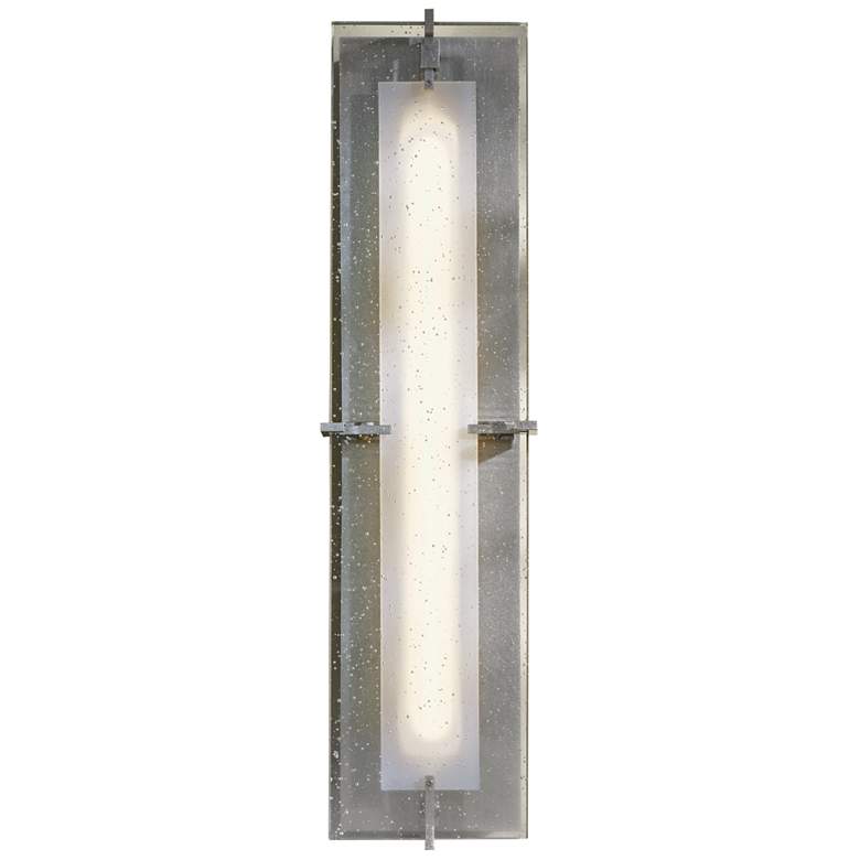 Image 1 Sweeping Taper Sconce - Vintage Platinum Finish - Opal Glass
