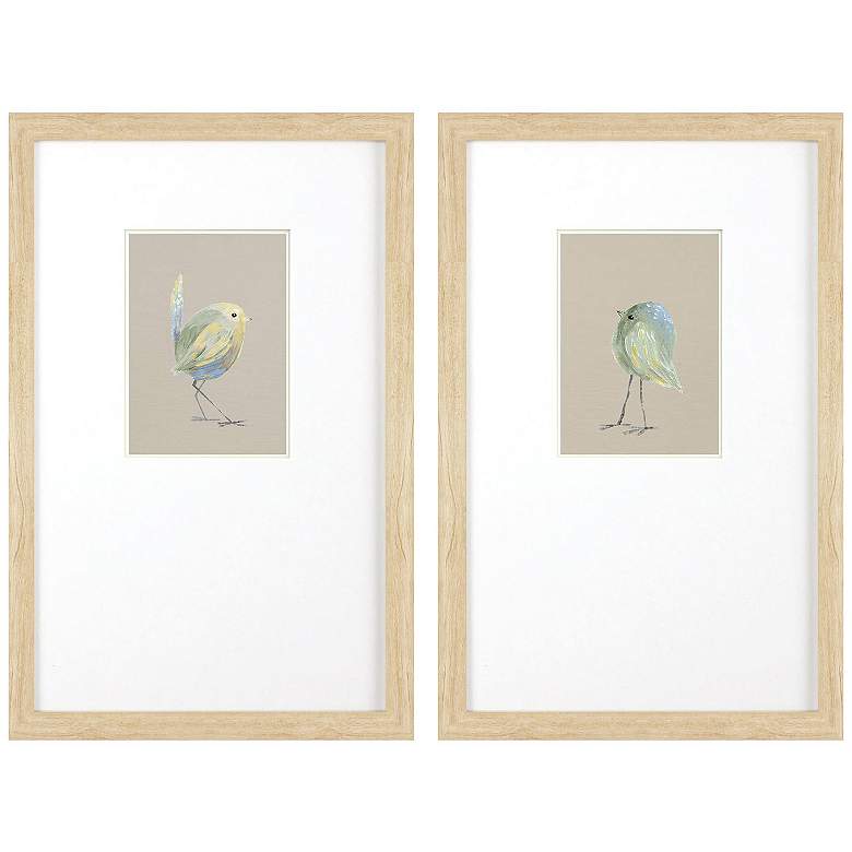 Image 1 Sweet Chickadee 13"W x 20"H Framed Art Set of 2
