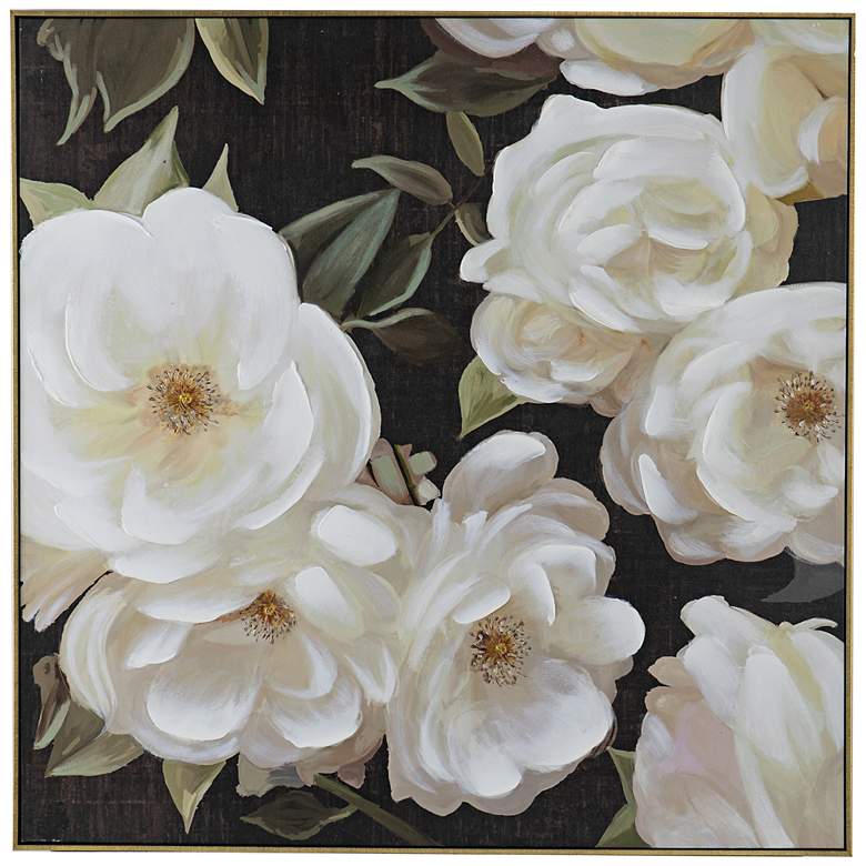 Image 1 Sweet Gardenias 39 1/2" Square Framed Canvas Wall Art