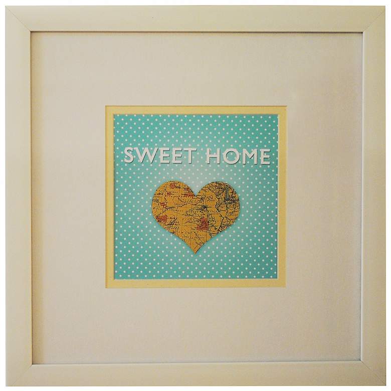 Image 1 Sweet Home Map 18 inch Square Framed Giclee Wall Art