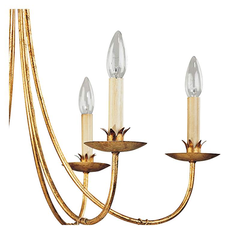 Image 2 Sweet Olive 30" Wide Distressed Gold 6-Light Chandelier more views
