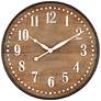 Sweetwater 23 3/4" Round Matte Wood Grain Brown Wall Clock