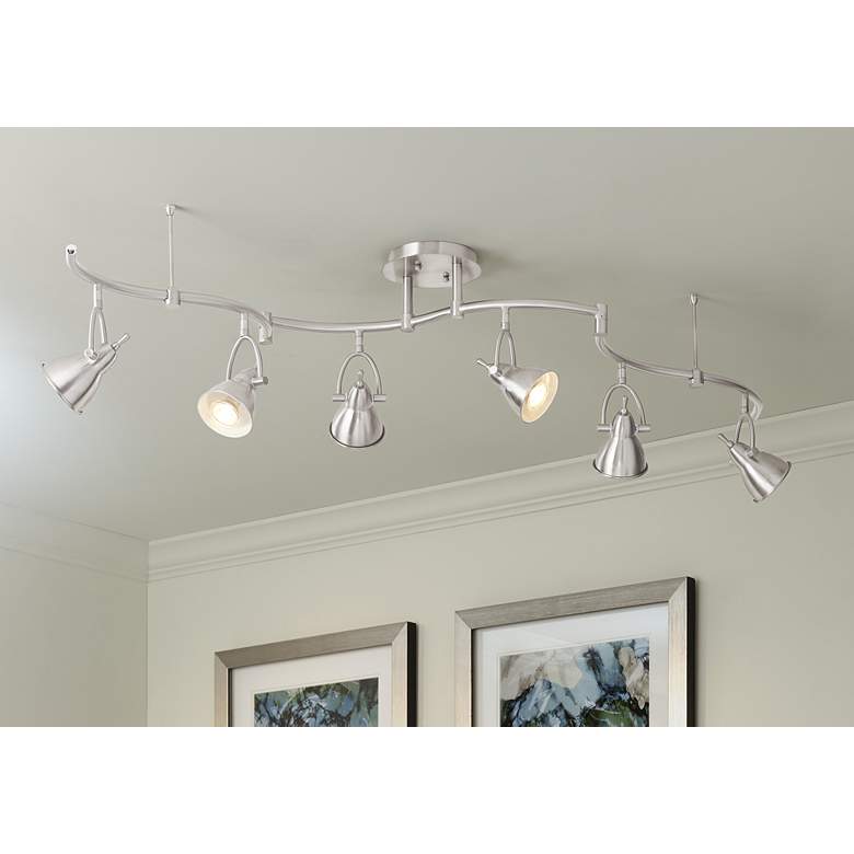 Image 1 Swell 6-Light Brushed Nickel Bell LED Track Fixture