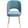 Swell Sea Blue Velvet Dining Chair