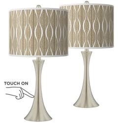 Swell Trish Brushed Nickel Touch Table Lamps Set of 2
