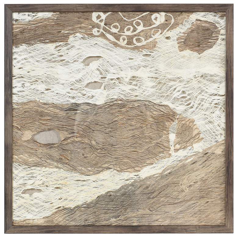 Image 1 Swept Away I 23.6"W x 23.6"H Abstract Woven Rice Paper Shadow Box