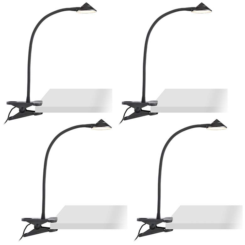 Image 1 Swerve Black LED AC or USB Powered Clip Book Lights Set of 4