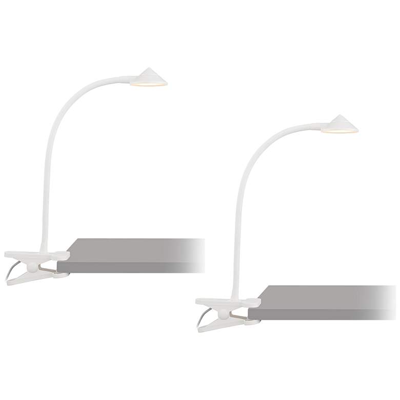 Image 1 Swerve White LED AC or USB Powered Clip Book Lights Set of 2
