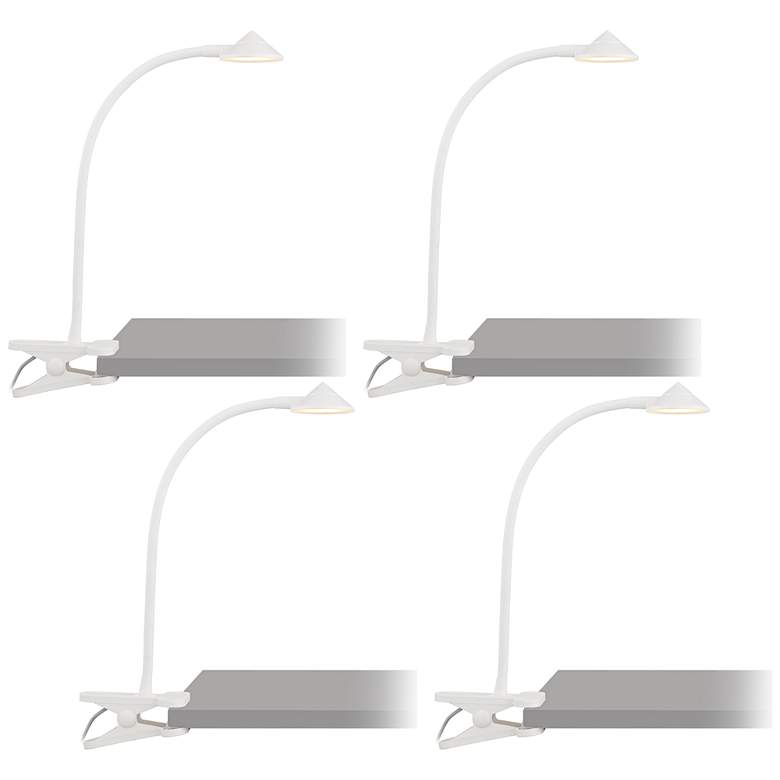 Image 1 Swerve White LED AC or USB Powered Clip Book Lights Set of 4