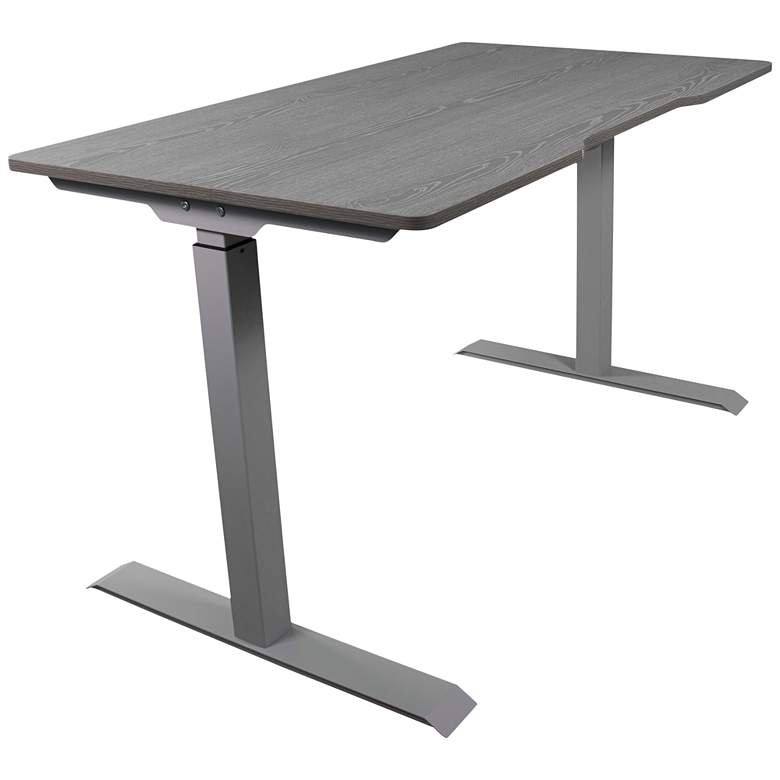 Image 2 Swift 47 1/2" Wide Gray Metal Sit/Stand Desk