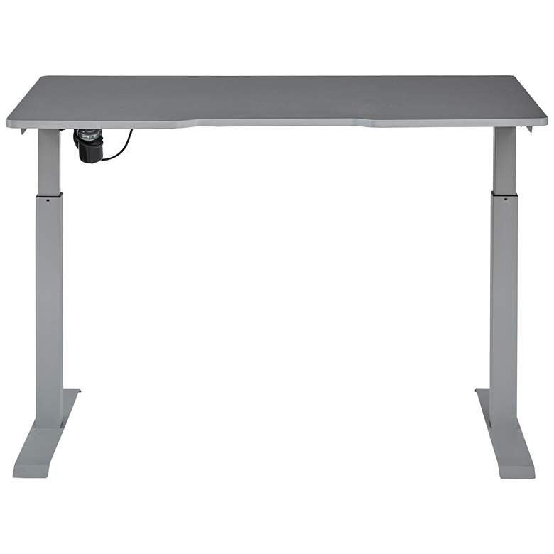 Image 3 Swift 47 1/2" Wide Gray Metal Sit/Stand Desk more views