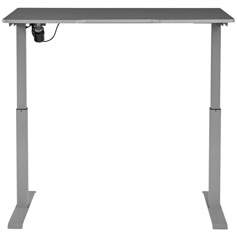 Image 4 Swift 47 1/2" Wide Gray Metal Sit/Stand Desk more views