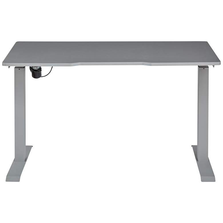 Image 5 Swift 47 1/2" Wide Gray Metal Sit/Stand Desk more views