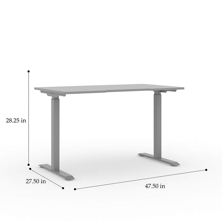 Image 7 Swift 47 1/2 inch Wide Gray Metal Sit/Stand Desk more views