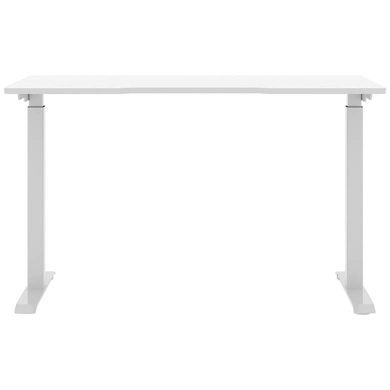 Image 4 Swift 47 1/2" Wide White Metal Sit/Stand Desk more views
