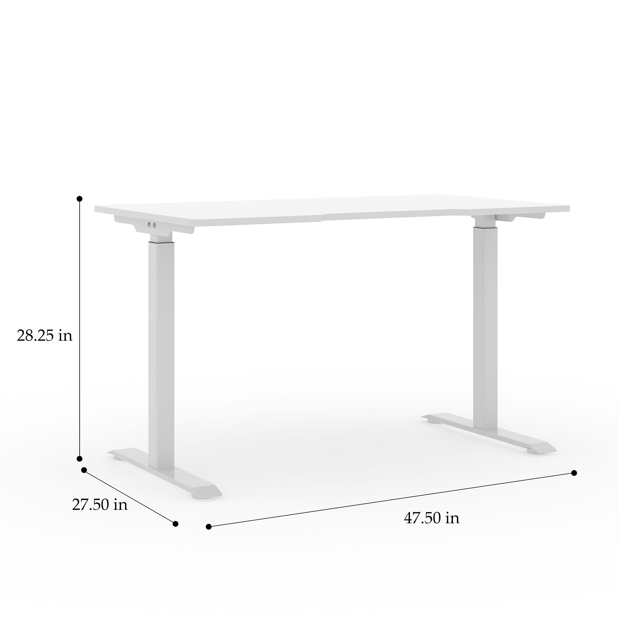 Swift 47 1/2" Wide White Metal Sit/Stand Desk