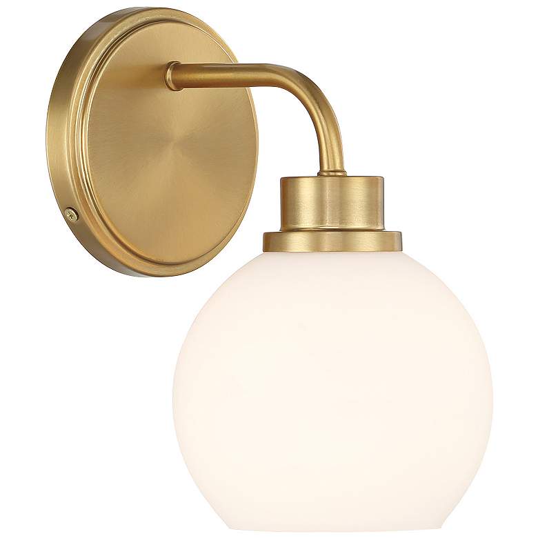 Image 1 Swift 9 1/2" High Natural Brass Wall Sconce