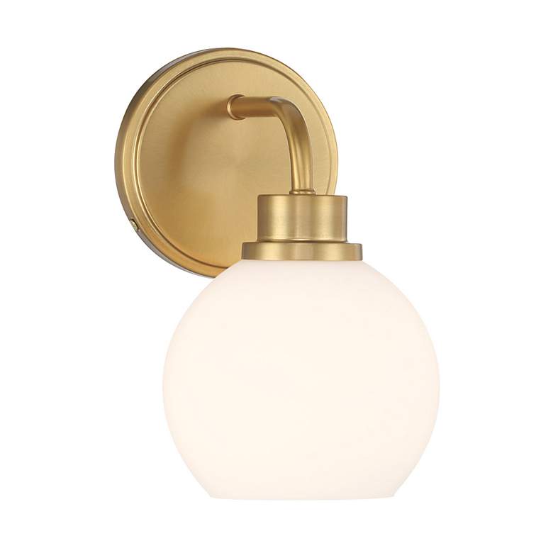 Image 4 Swift 9 1/2" High Natural Brass Wall Sconce more views