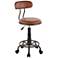 Swift Brown Faux Leather Adjustable Swivel Task Chair