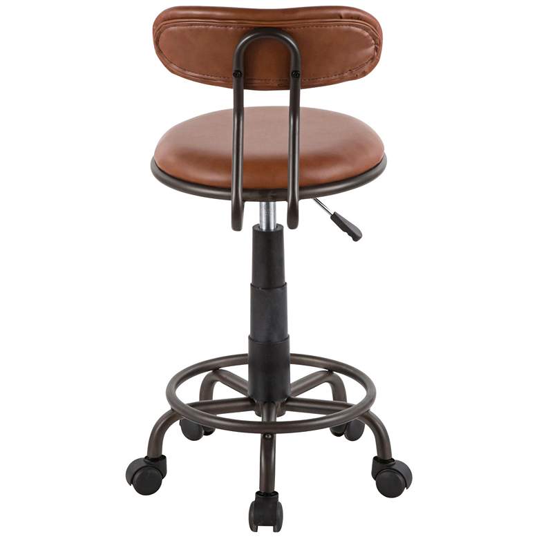 Swift Brown Faux Leather Adjustable Swivel Task Chair more views