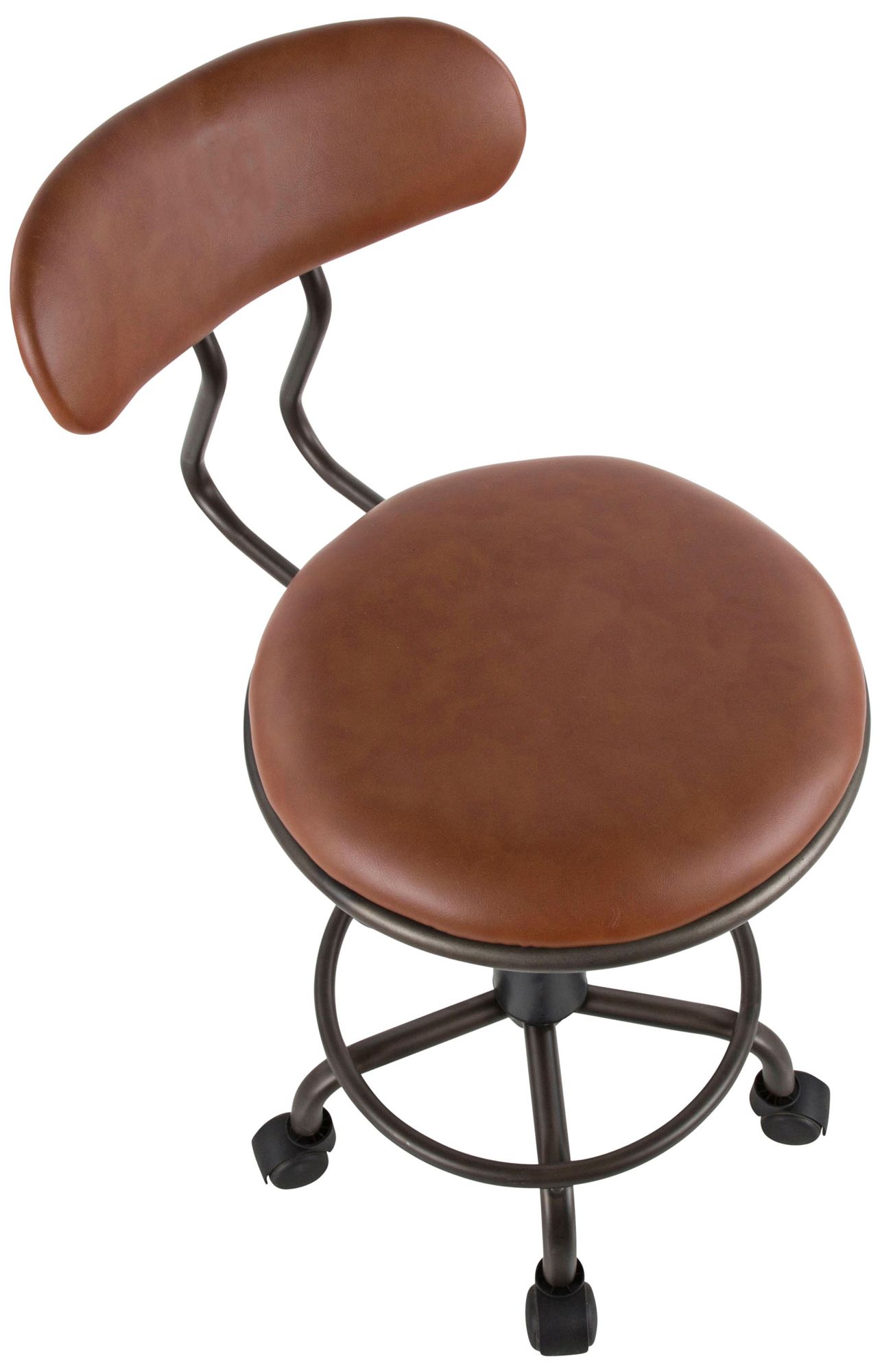 swift brown faux leather adjustable swivel task chair