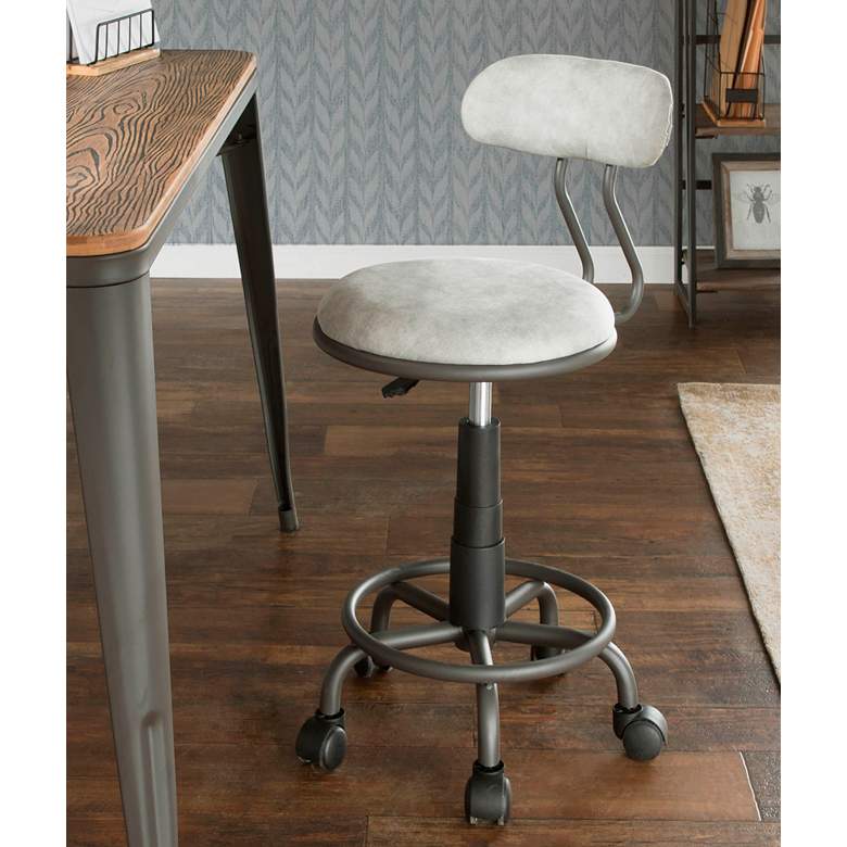 Image 1 Swift Light Gray Faux Leather Adjustable Swivel Task Chair