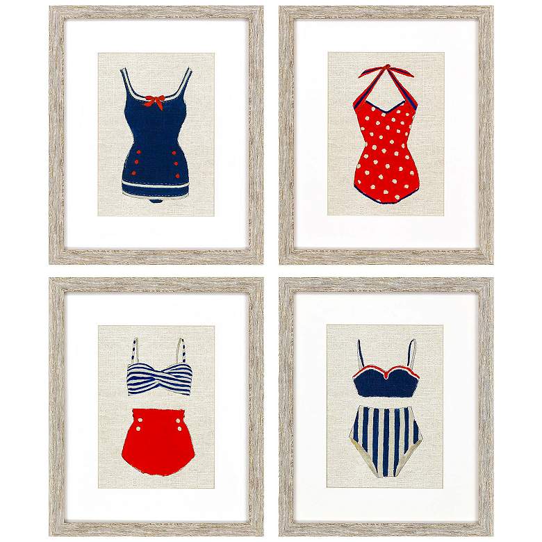 Image 1 Swim 18"W x 22"H Framed Art Set of 4
