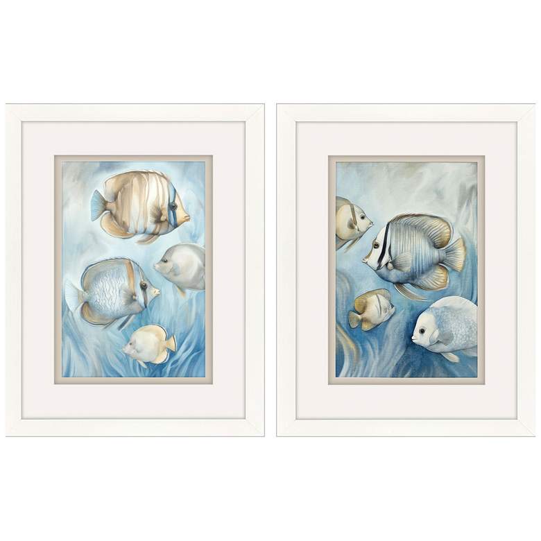 Image 1 Swim 21"W x 27"H Coastal Framed Art Set of 2