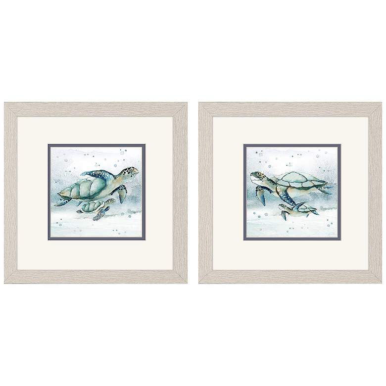 Image 1 Swim Lessons 11"W x 11"H Framed Art Set of 2