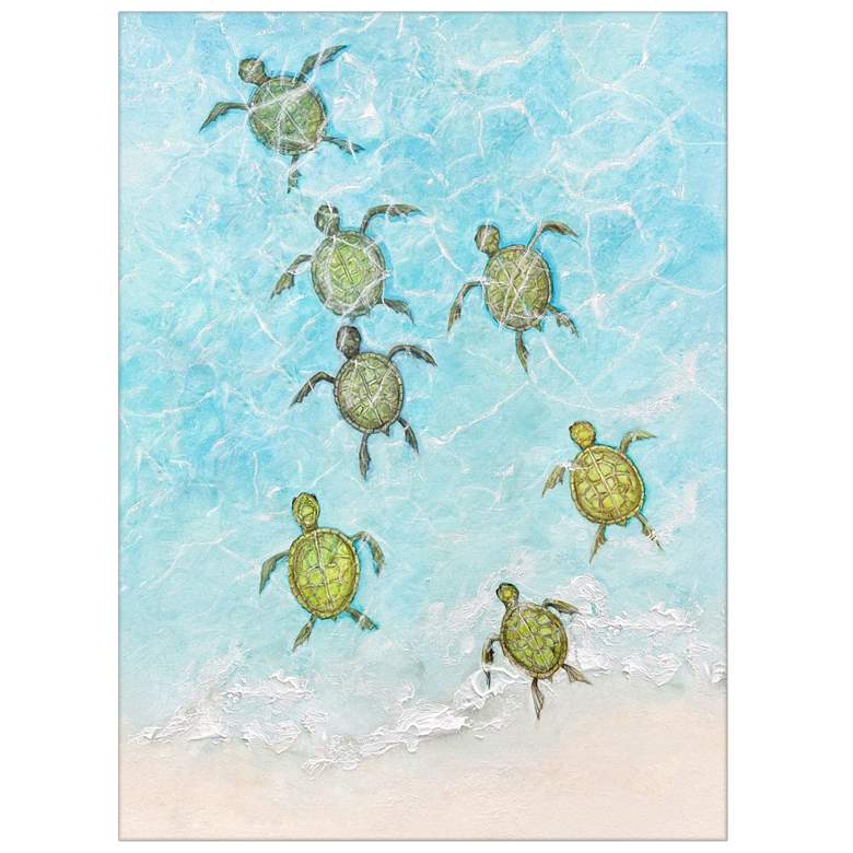 Image 1 Swimming Turtles I 21"W x 29"H Canvas