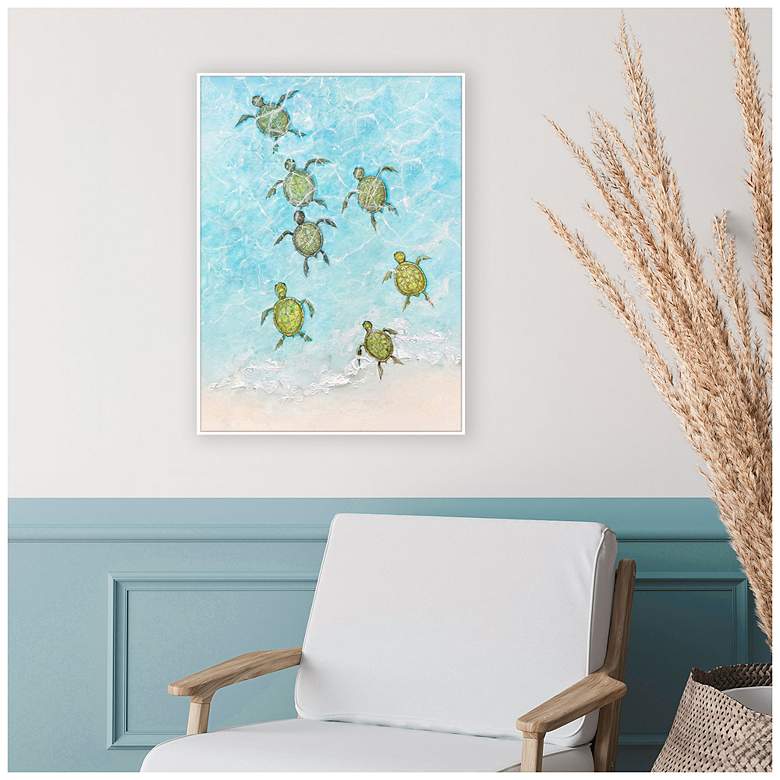 Image 4 Swimming Turtles I 21"W x 29"H Canvas more views