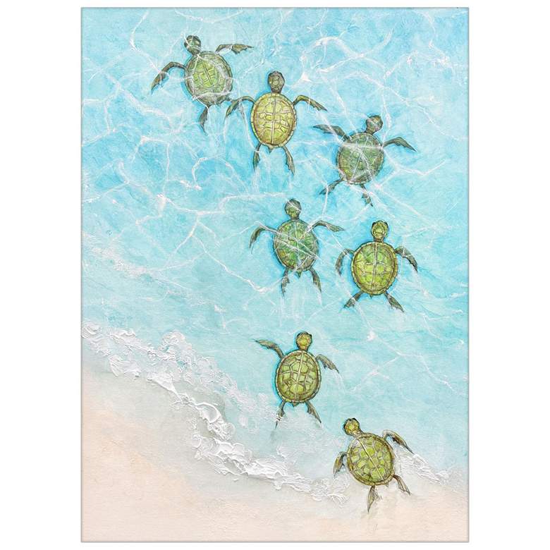 Image 1 Swimming Turtles II 21"W x 29"H Canvas