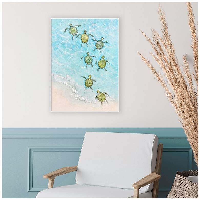 Image 4 Swimming Turtles II 21"W x 29"H Canvas more views