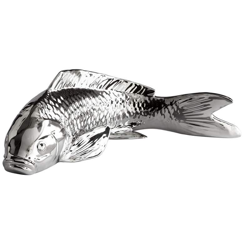 Image 1 Swimmingly Sweet 13 1/4 inch Wide Koi Chrome Fish Sculpture